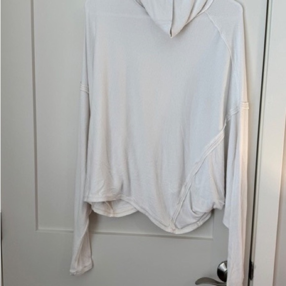 Lightweight Cream Hoodie Top